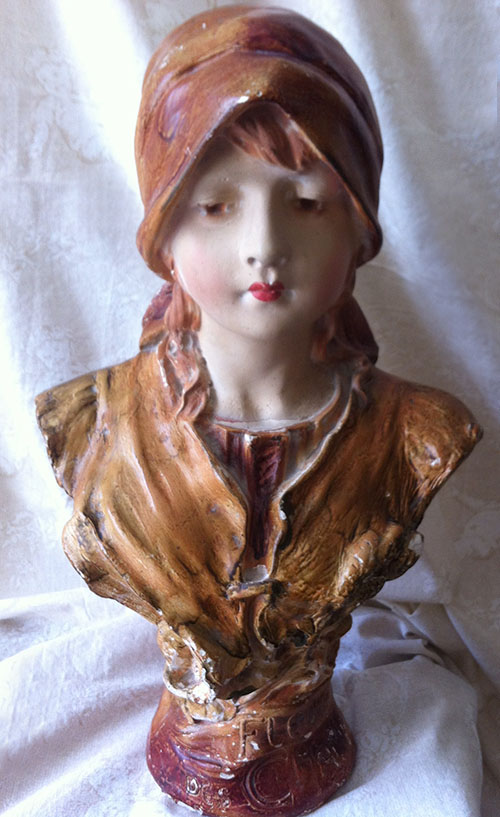 old french plaster bust